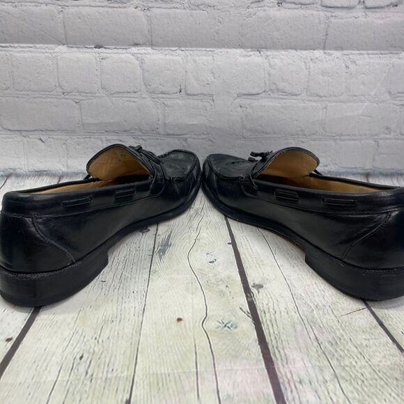 Allen Edmonds Loafer Men 9.5 Black Alton Slip On Tassel Black Leather And Preppy
